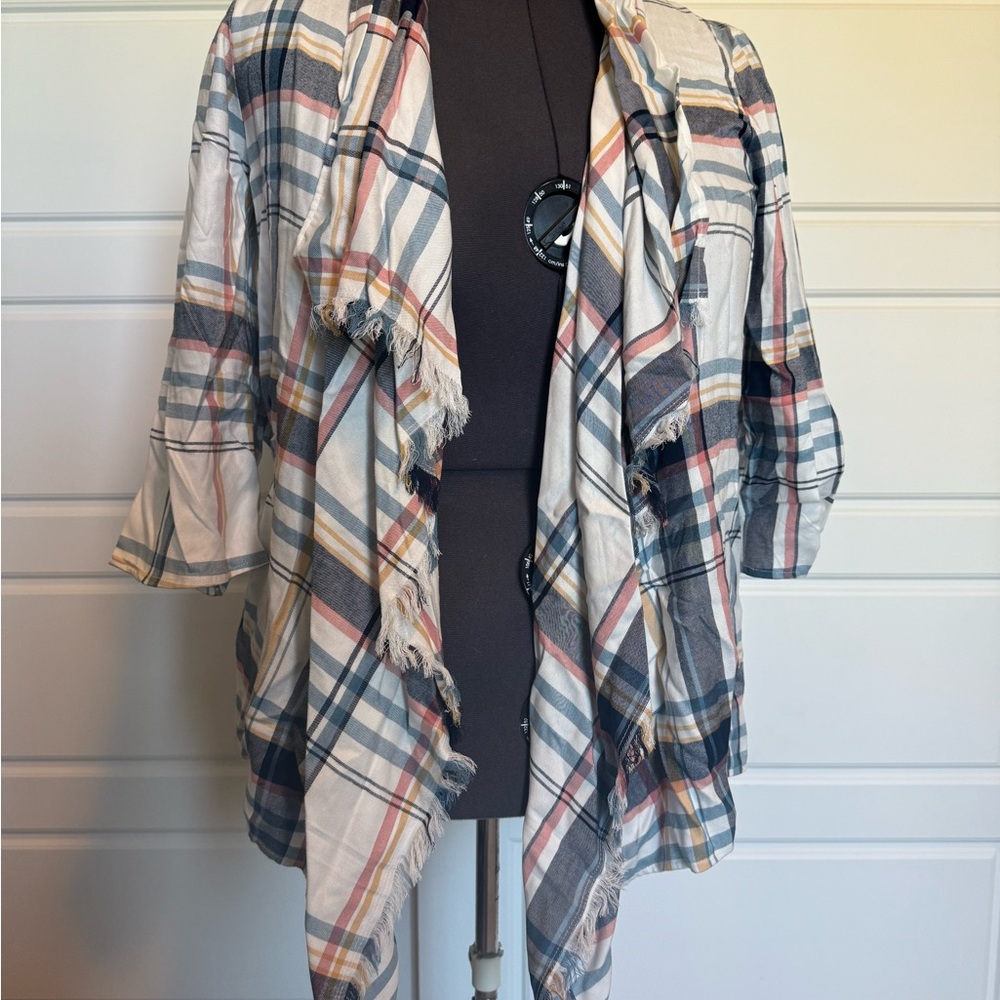 Maurices Multicolor Plaid Cardigan